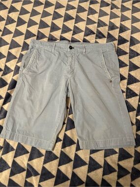 Mason Light Blue Flat Front Cotton Shorts